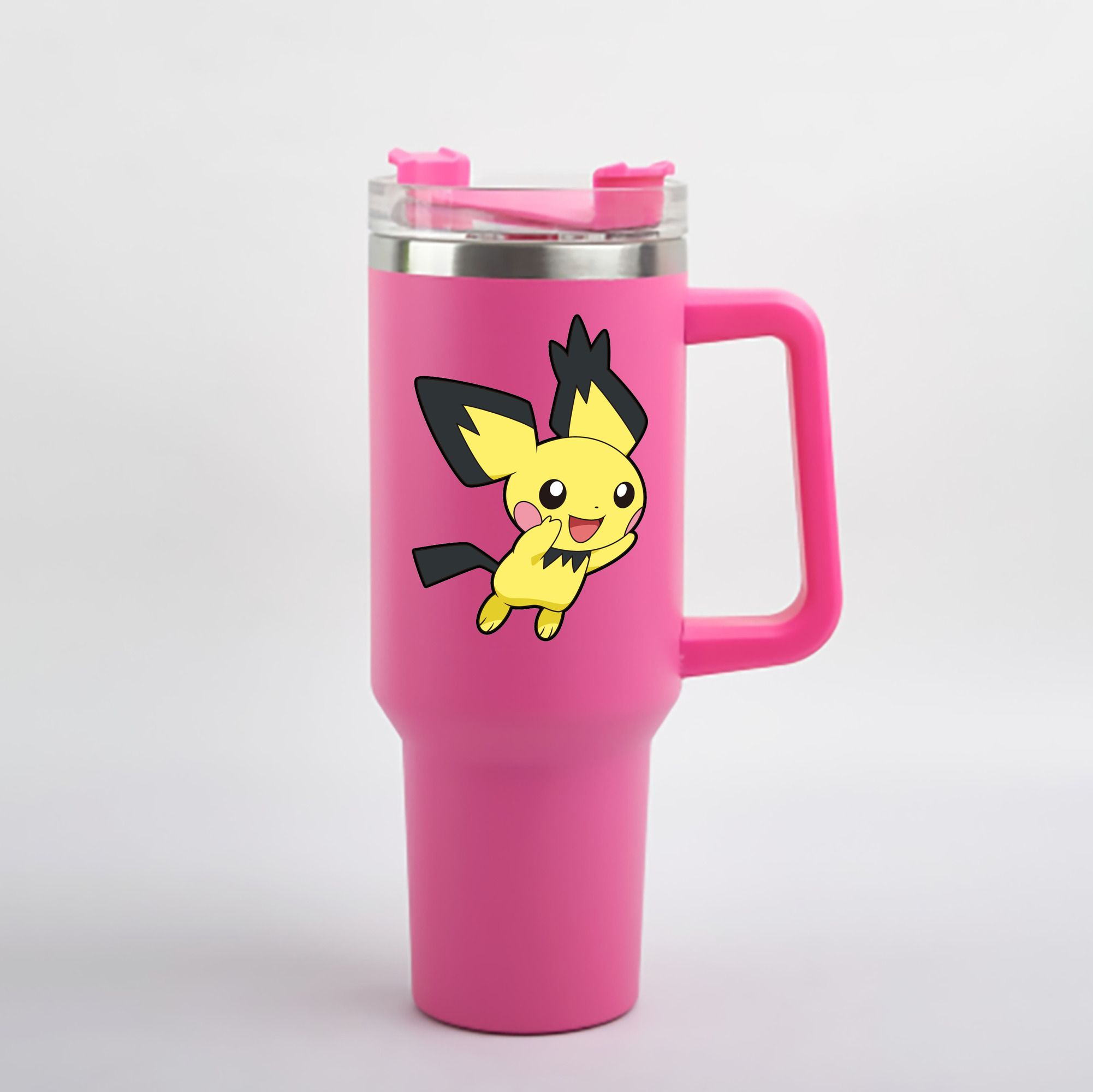 （画像用） ポケットモンスター Pokémon 1200mL車用タンブラー - クリスタルステッカー（プラスチックストロー付き）